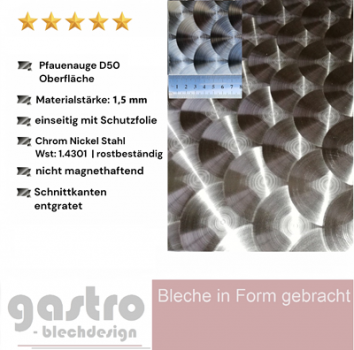Edelstahlblech Pfauenauge